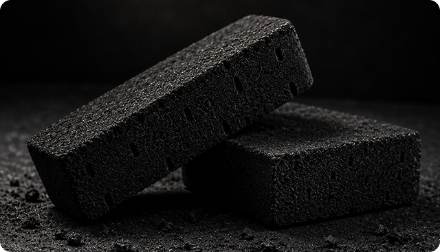 Flat shaped charcoal briquette