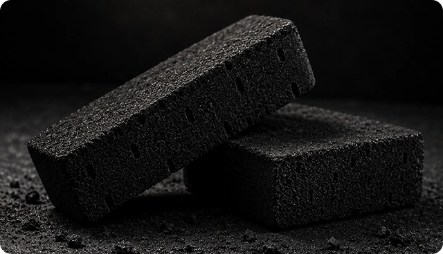 Flat shaped charcoal briquette