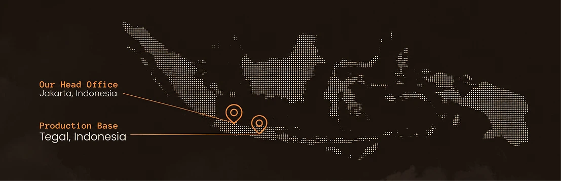 Map of Indonesia showing our locations
