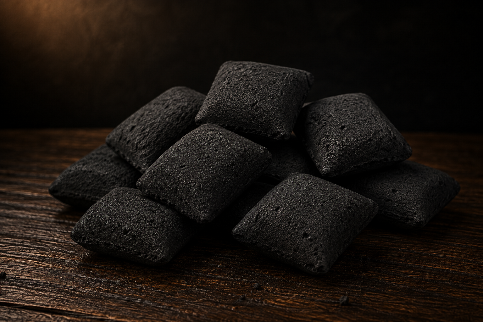 Pillow shaped charcoal briquette